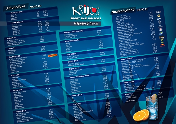 Nápojove a jedálne lístky